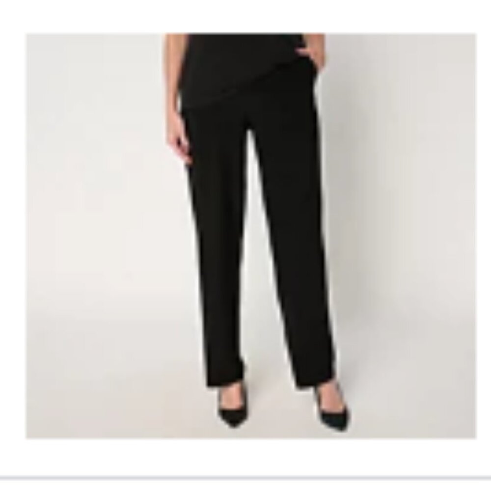 SUSAN GRAVER Regular Liquid Knit Luxe Pull On Pant Size L Black